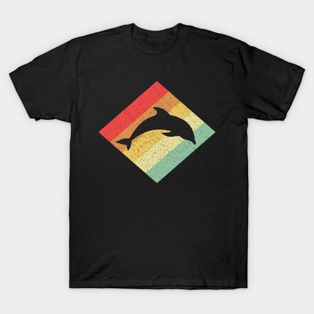 Retro Vintage 80s Dolphin Gift For Dolphin Lovers T-Shirt by OceanRadar